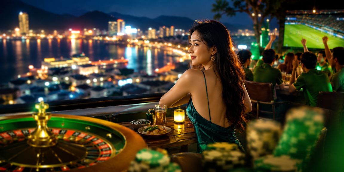 Khung cảnh Nha Trang thanh bình với tách cà phê Việt Nam bên bàn roulette
